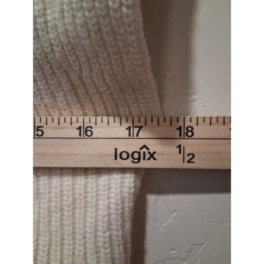 Anthropologie Maeve Size L Cream Sleeveless Sweater Hi/Low 100% Lambswool - Picture 7 of 11